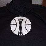 Back print of 35th North Skateshop Seattle Basketball zip up hoodie