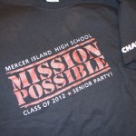 Mission Possible graduation shirts for Mercer Island