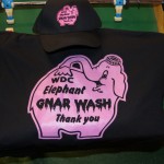WDC Pink Elephant Gnar Wash embroidered hat and screen printed t-shirt