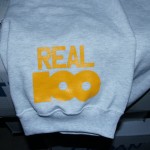 Real 100 back of sweatshirt