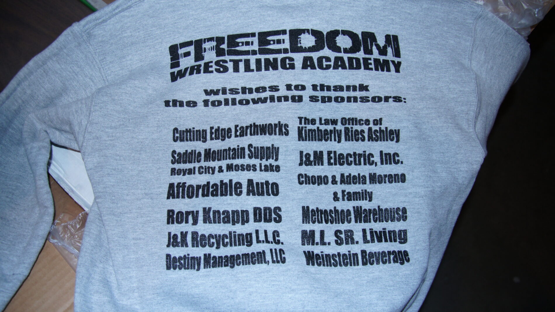 Back of Freedom Westling