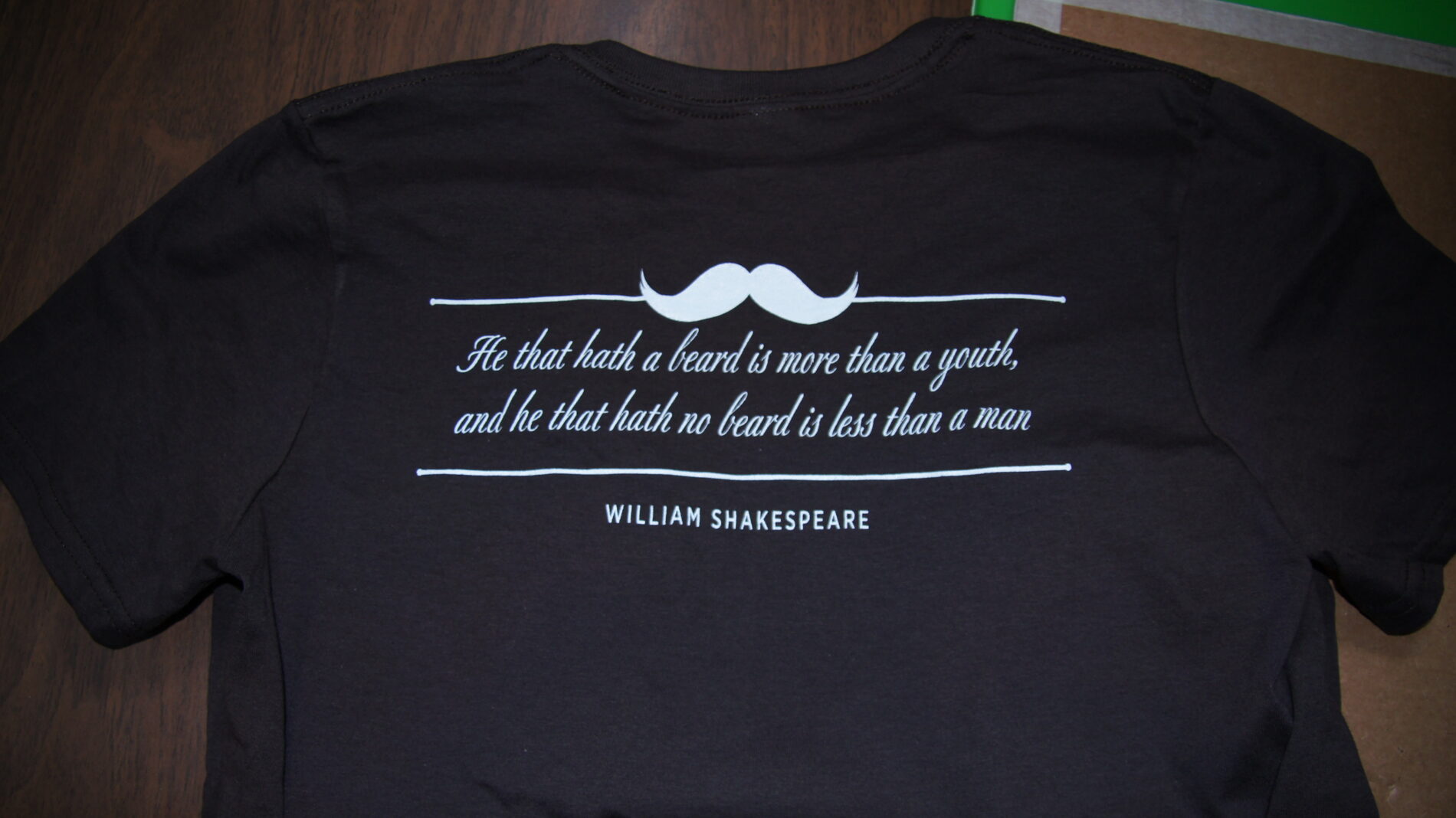 back of shirt for Beard & Stache