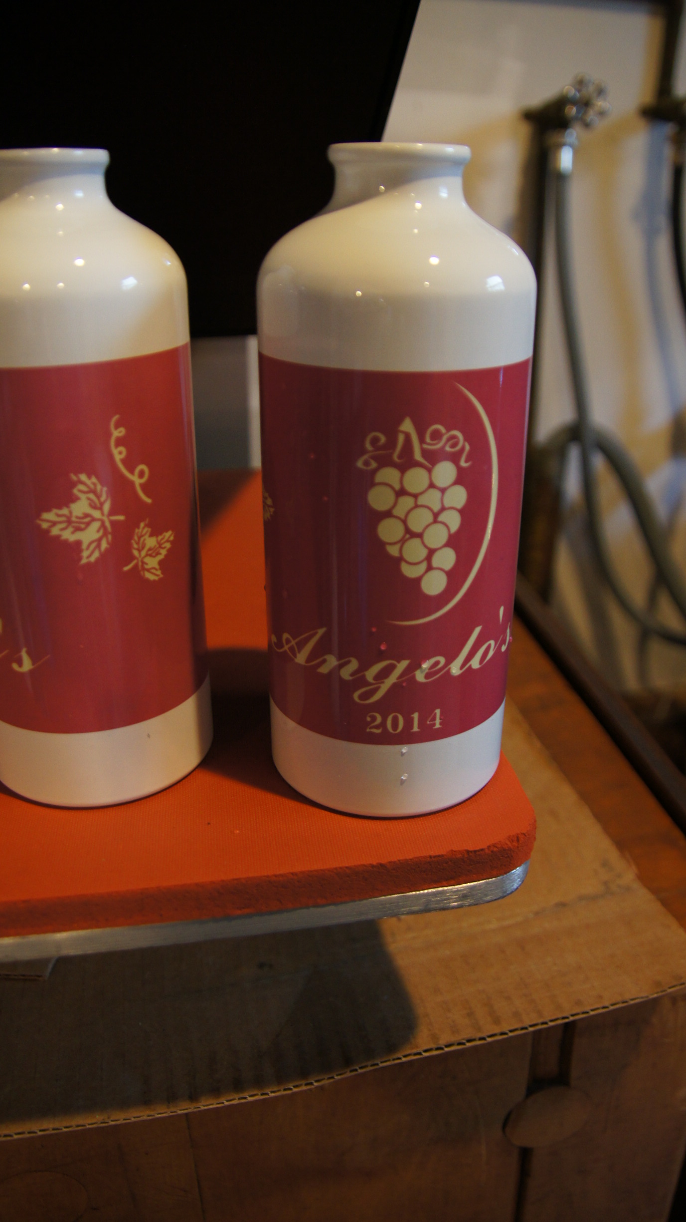 Dye sublimated water bottles for Angelo's