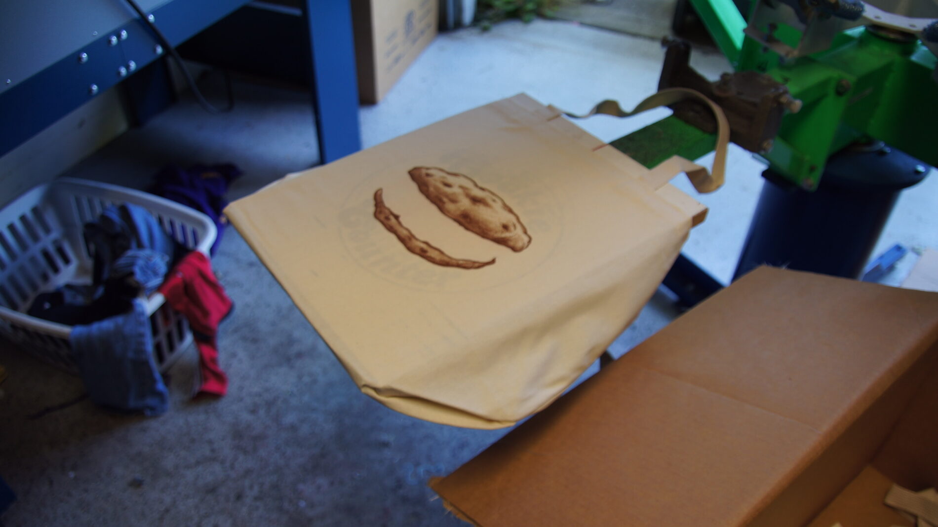 2 cookies screen printed on a tote bag