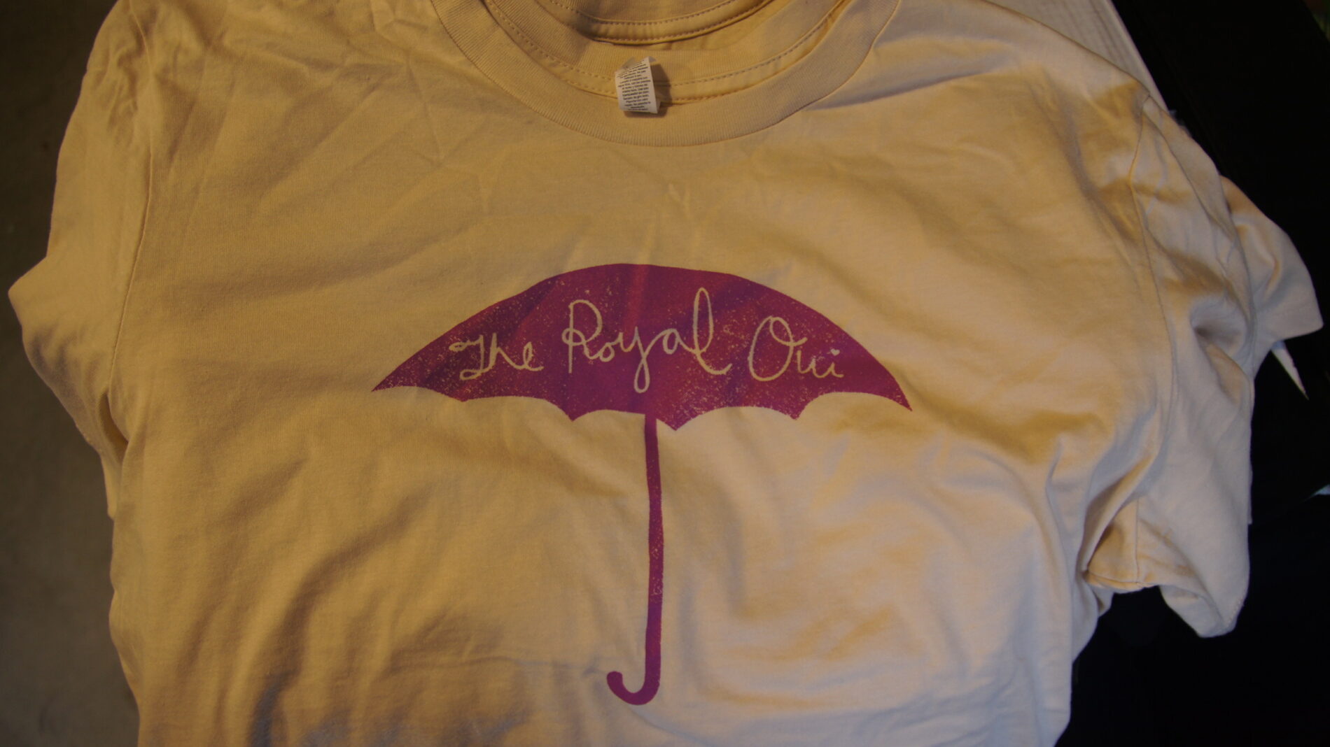Royal Oui Umbrella t-shirt.