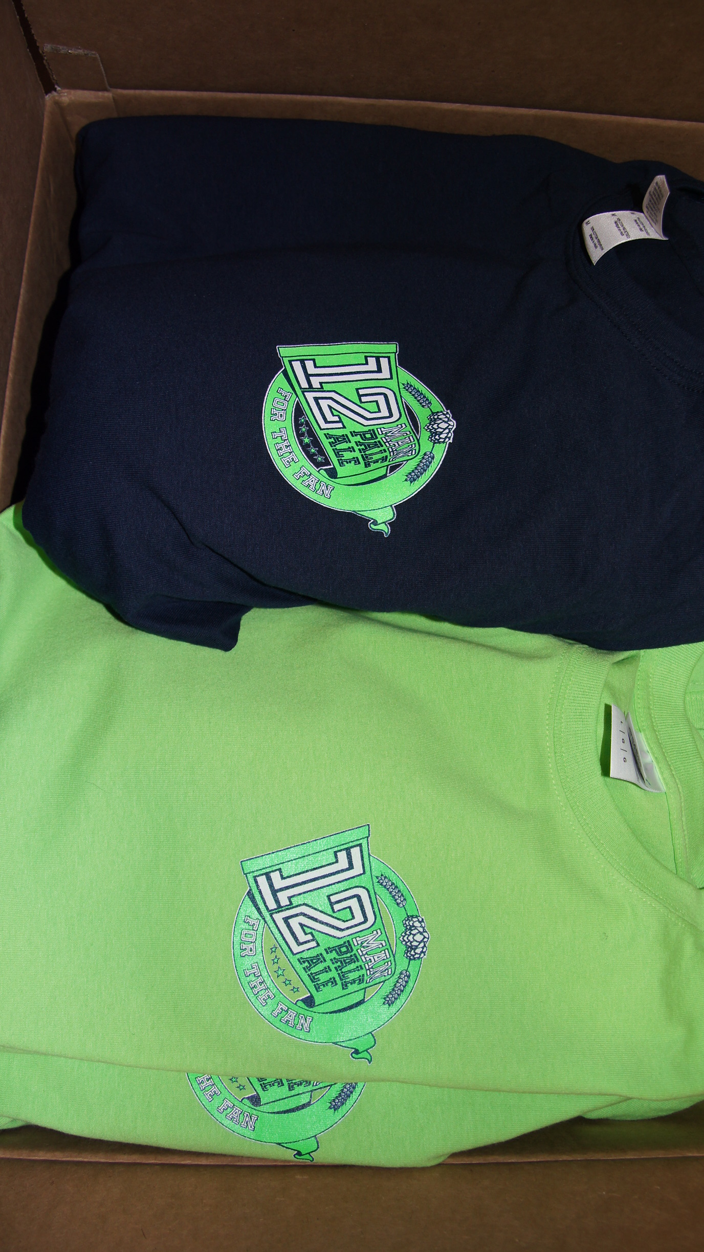 Screen printing tees for 12th Man Pale Ale.