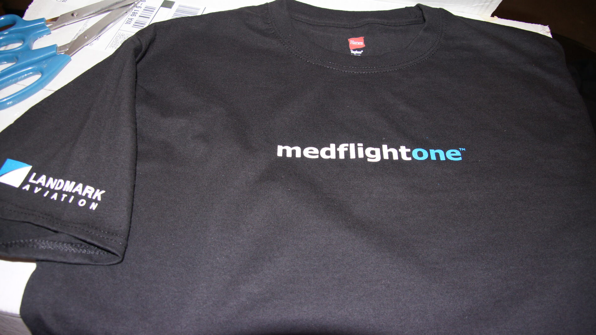 2-color screen print for the ambulance in the sky, Med Flight One.