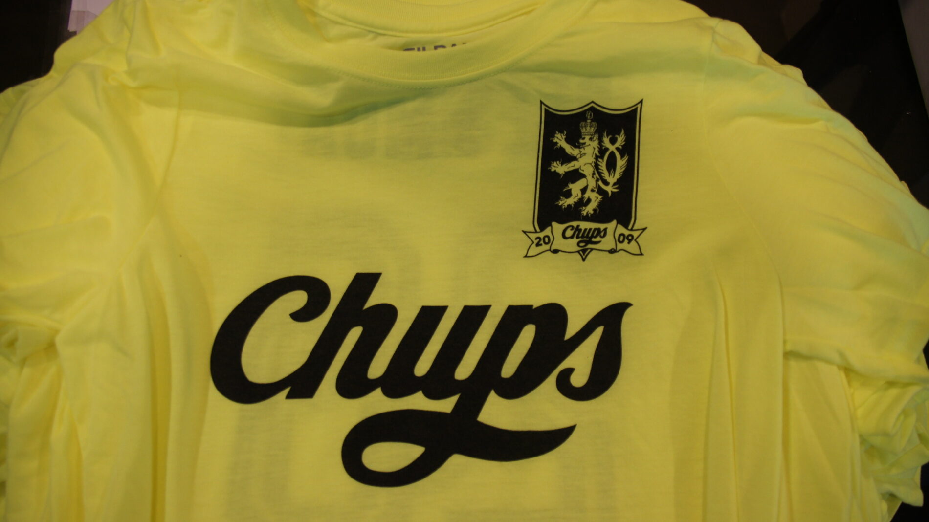 Front of soccer jersey for Chups soccer team.