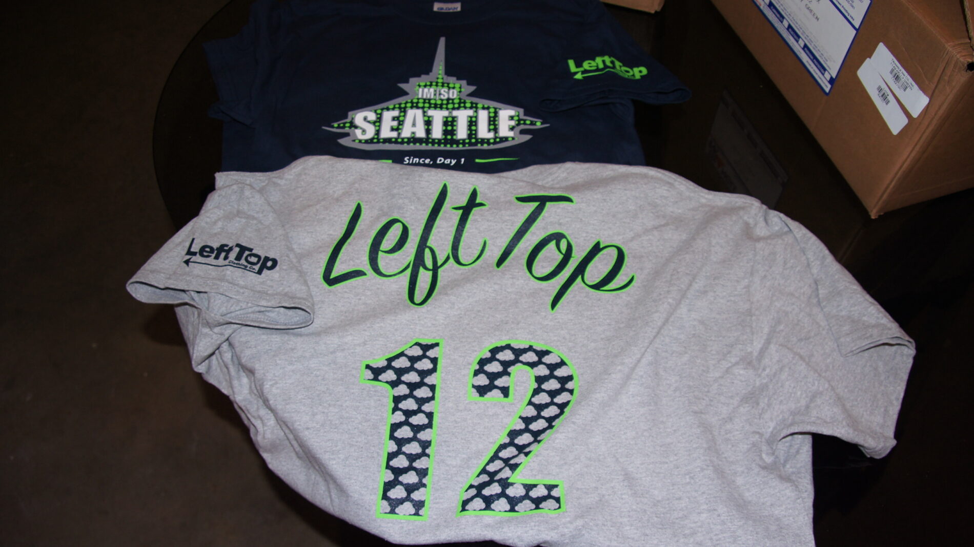 Clothing company, Left Top, 12 t-shirts.