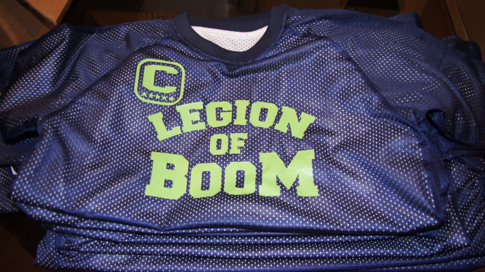 Jerseys for the family Turkey Bowl.