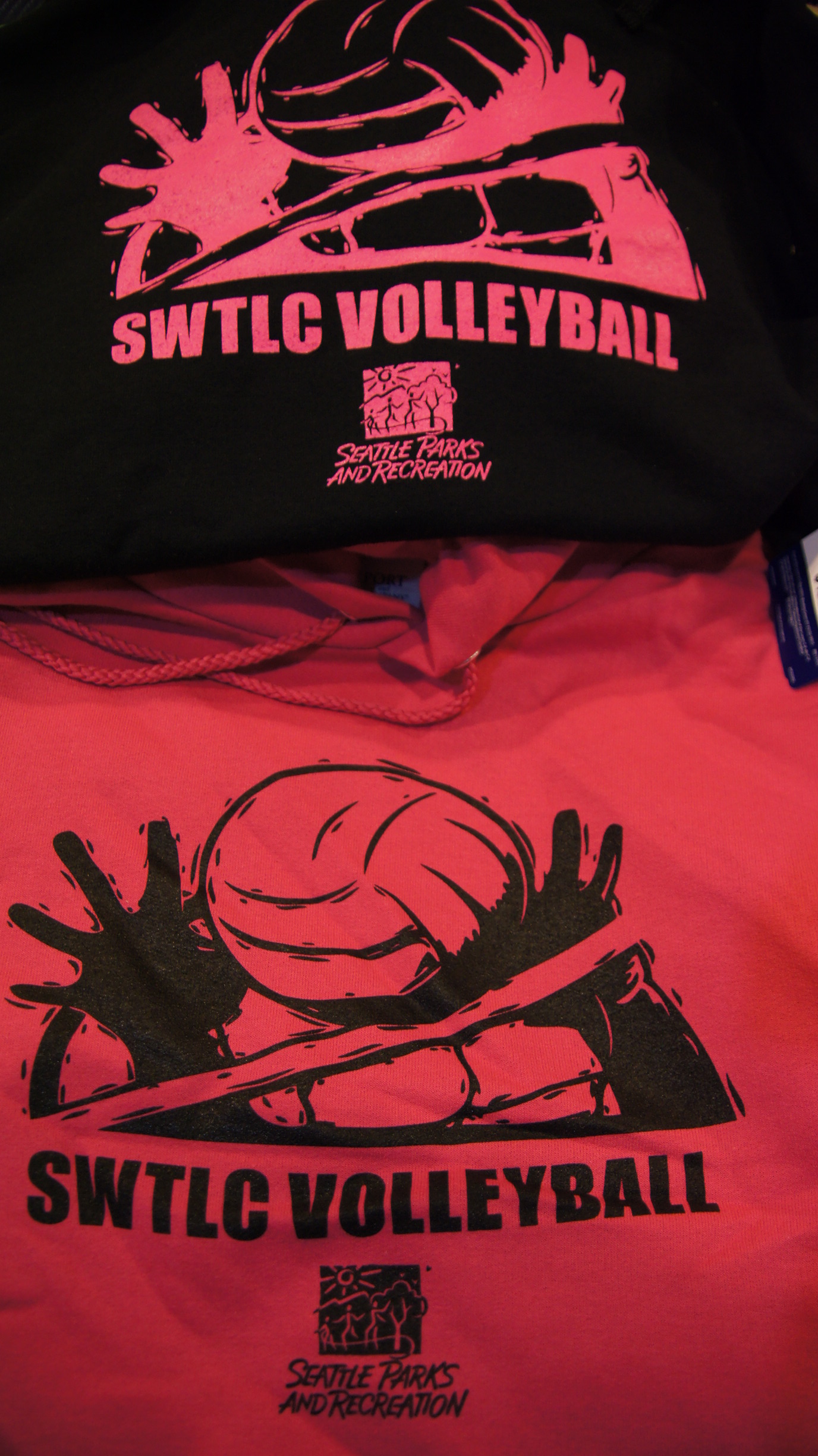 Volleyball sweatshirts for Southwest Teen Life Center (SWTLC).