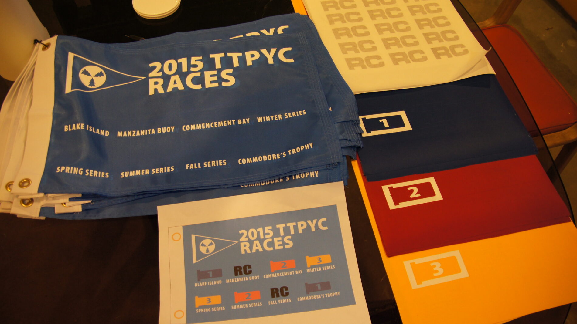 Racing flags for Three Tree Yacht Club