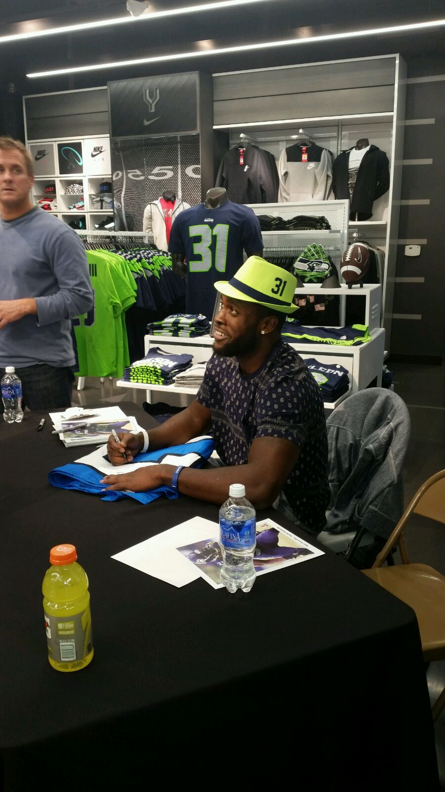 Seahawk #31 wearing a fedora.