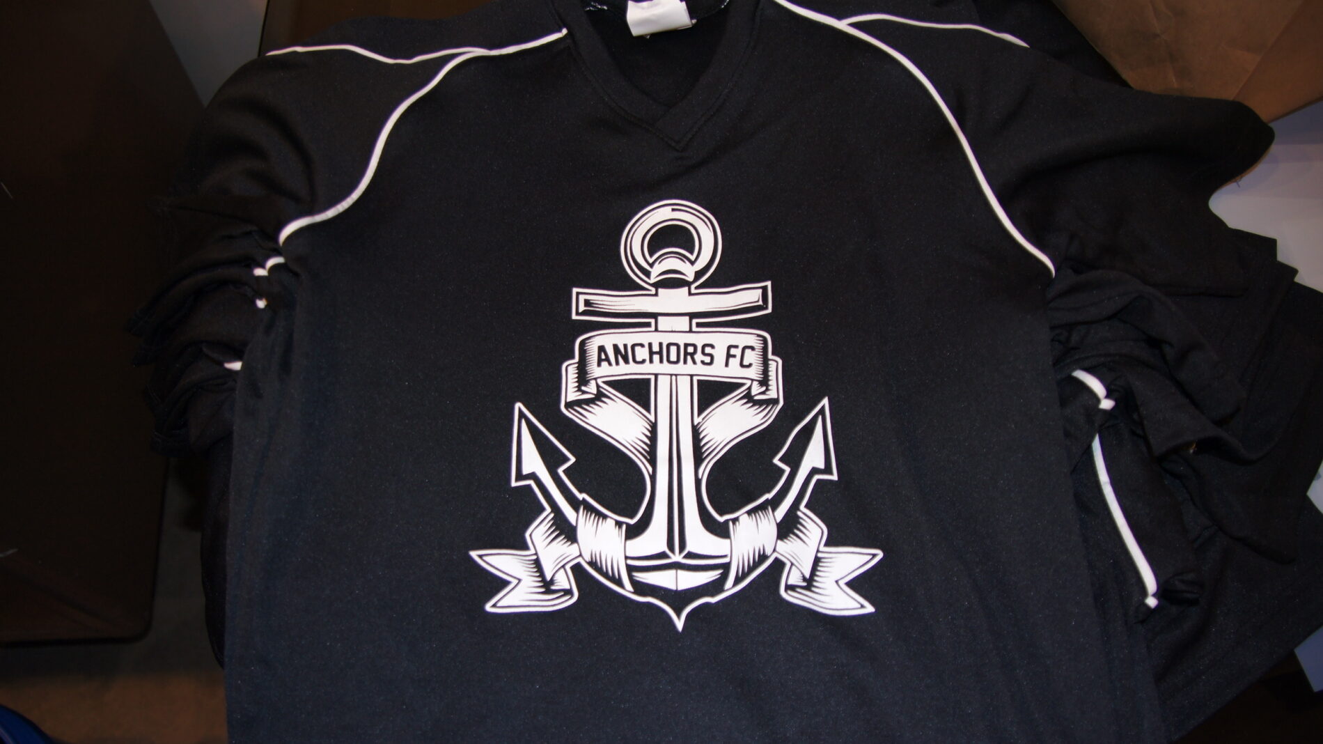 Screen printed jerserys for youth soccer.