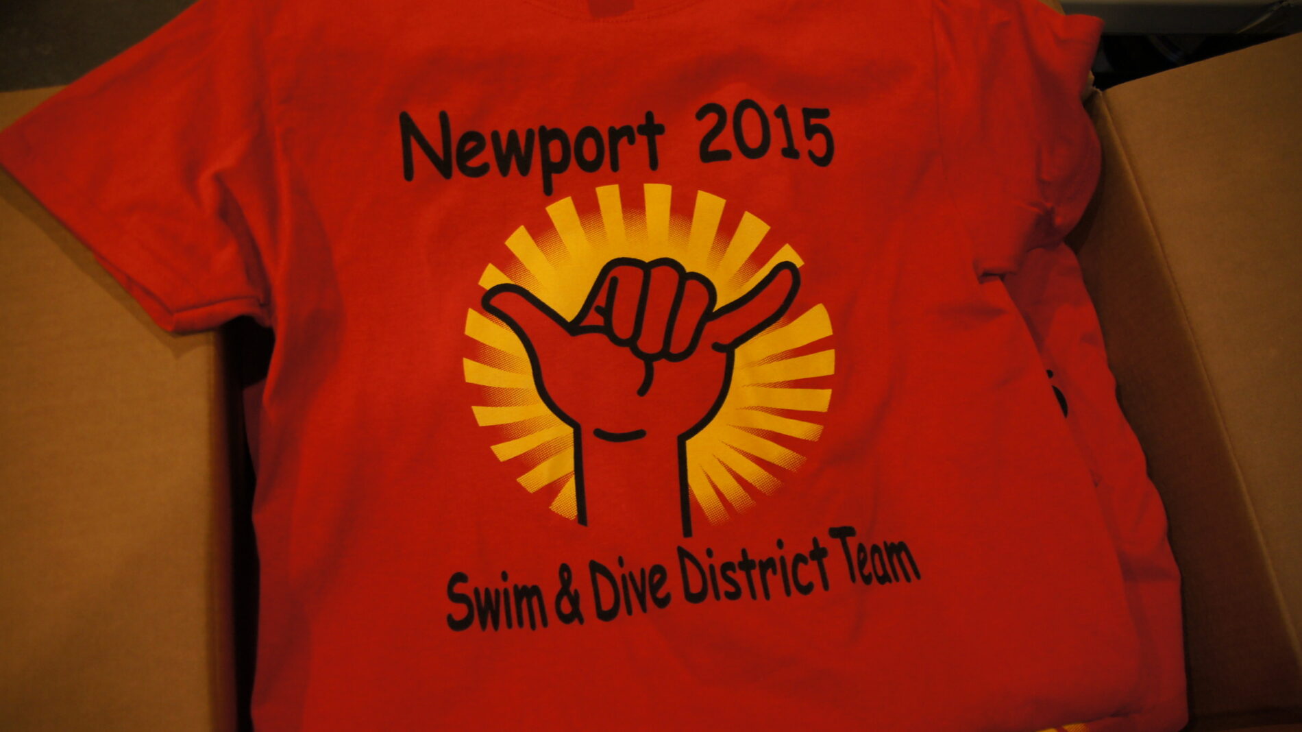 Screen printed t-shirts for local swim and dive team.