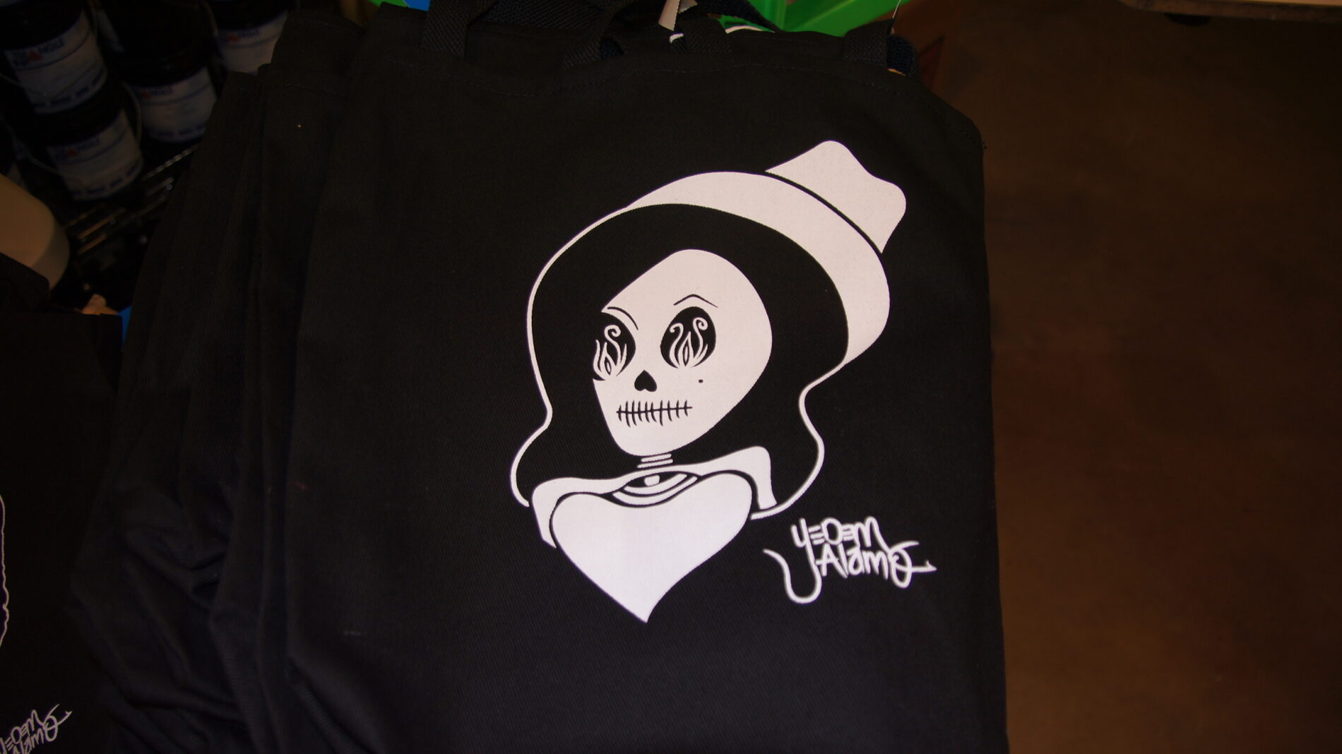 Artist designed tote bag - 1-color screen print.
