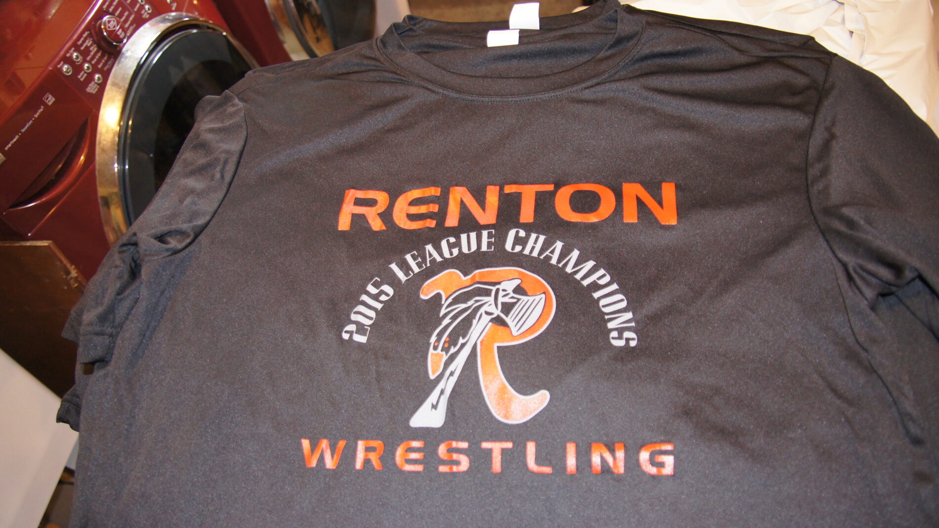 2-color screen print for Renton Wrestling.