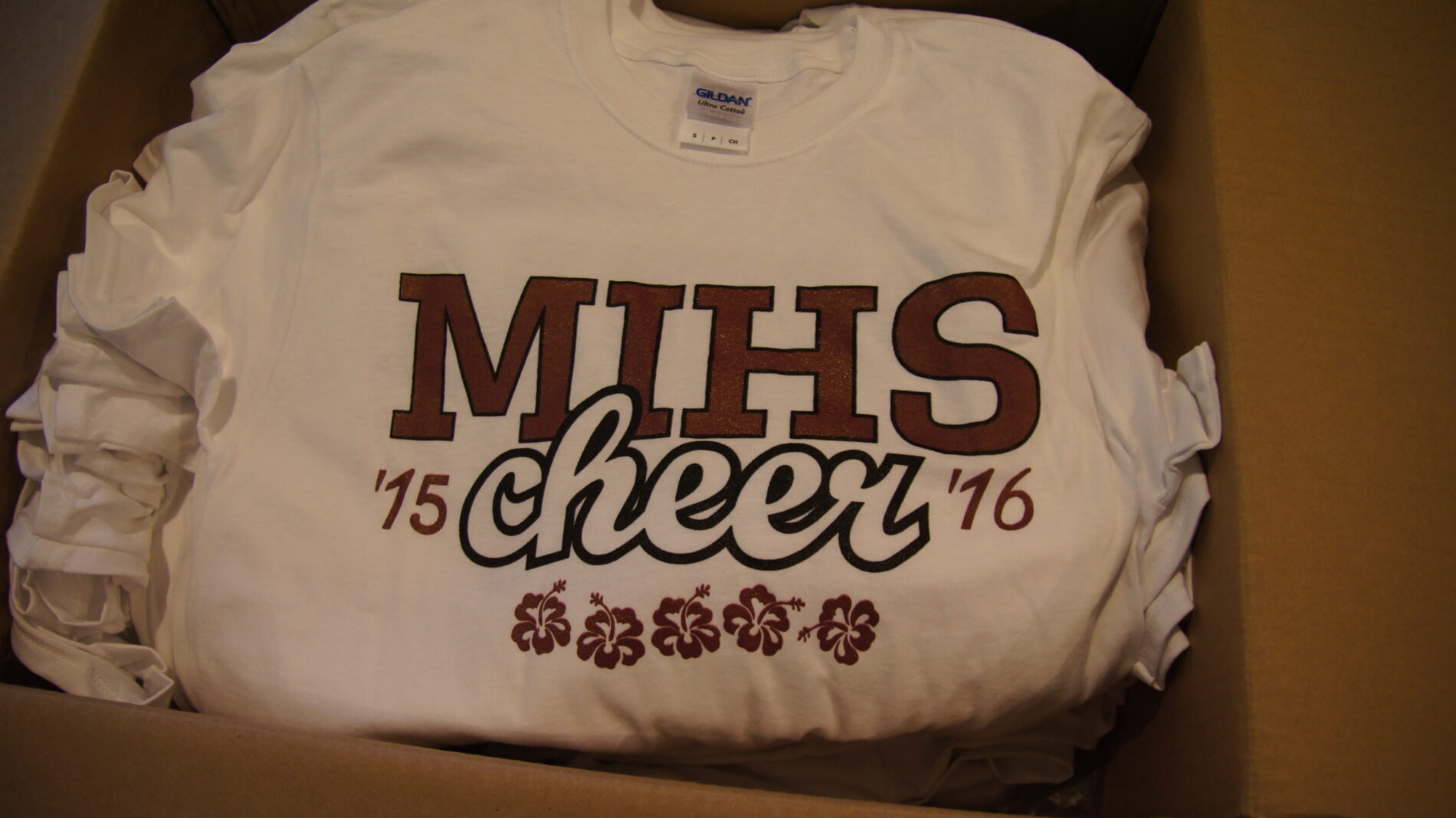 2-color screen prints for MIHS Cheer Squad.