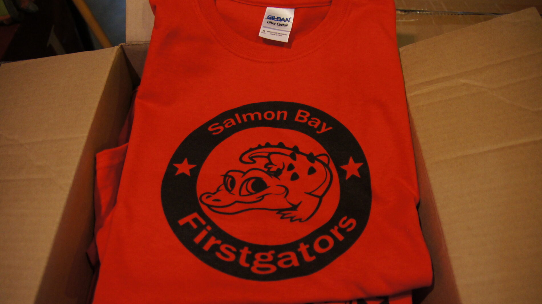 The cutest soccer shirts ever! 1-color screen print for the Salmon Bay Firstgators.