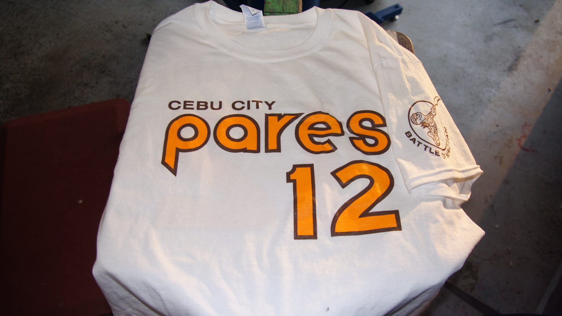 Swing batta! 2-color front screen printed baseball t-shirt for Cebu City Pares.