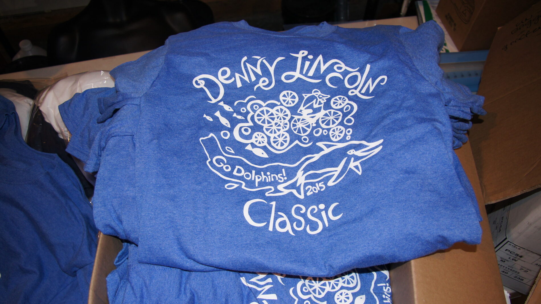 1-color screen printed t-shits for Denny Lincoln Classic.