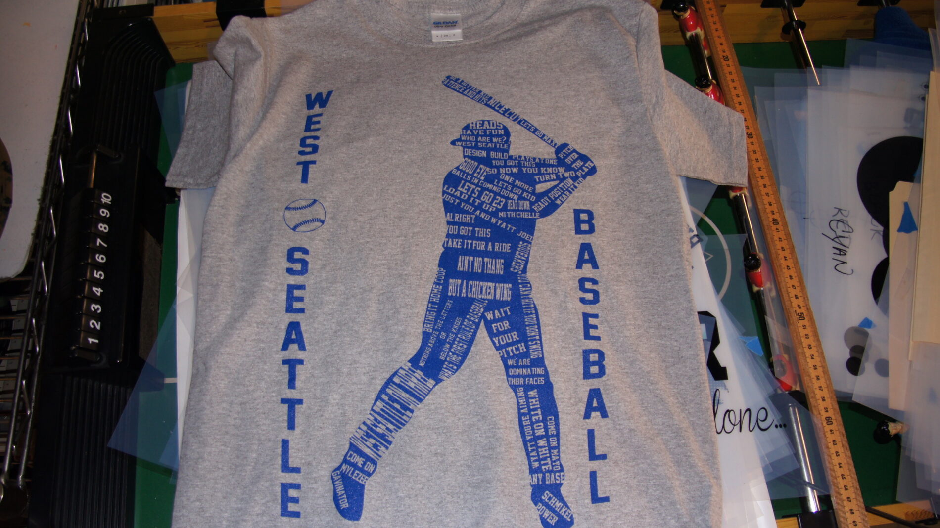 Custom baseball t-shirts for West Seattle Baseball.