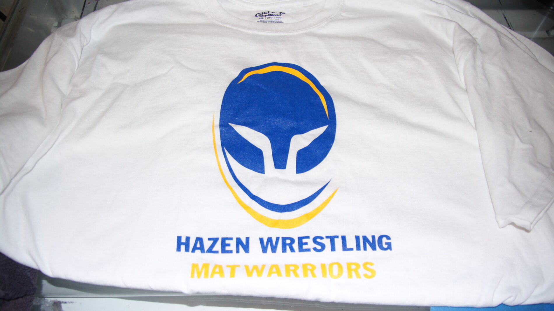 Two-color screen printed t-shirts for Hazen Wrestling.