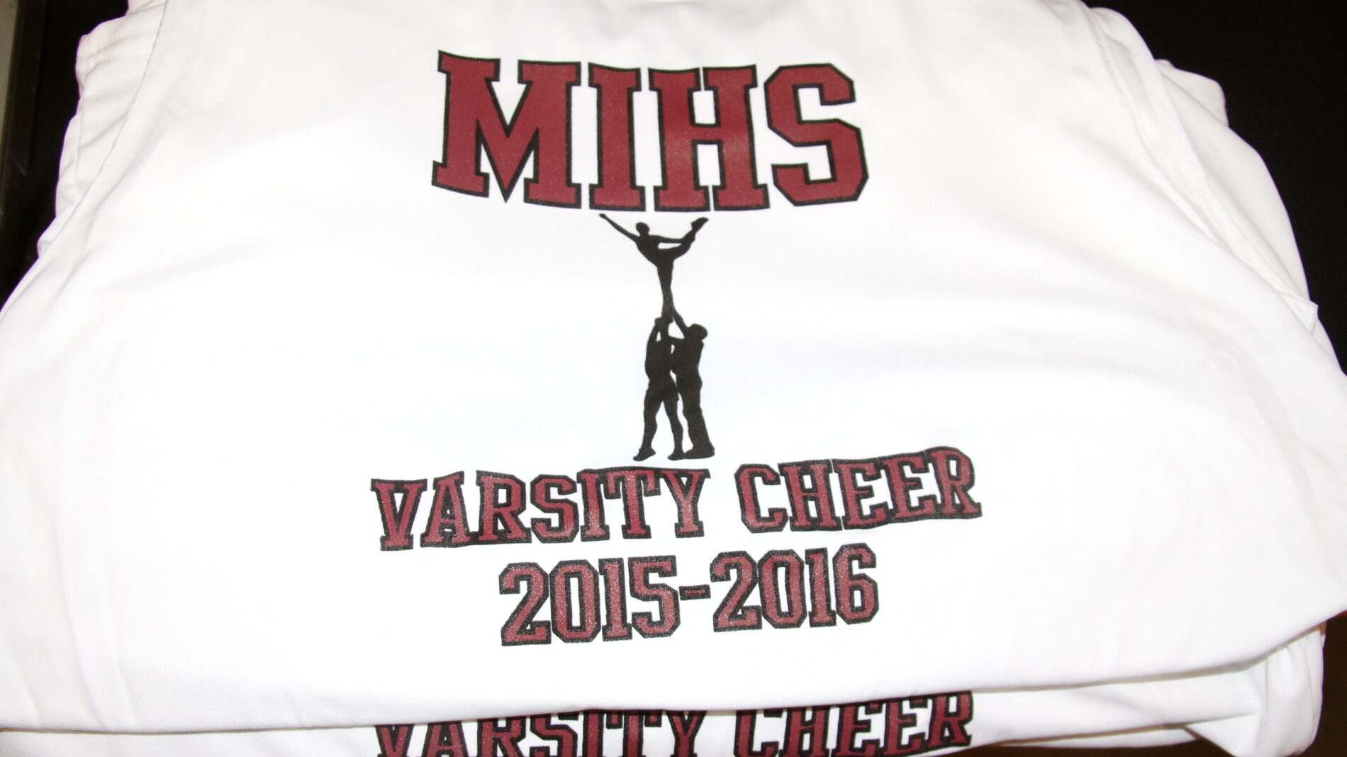 New screen printed t-shirts for next year MIHS Varsity Cheer!
