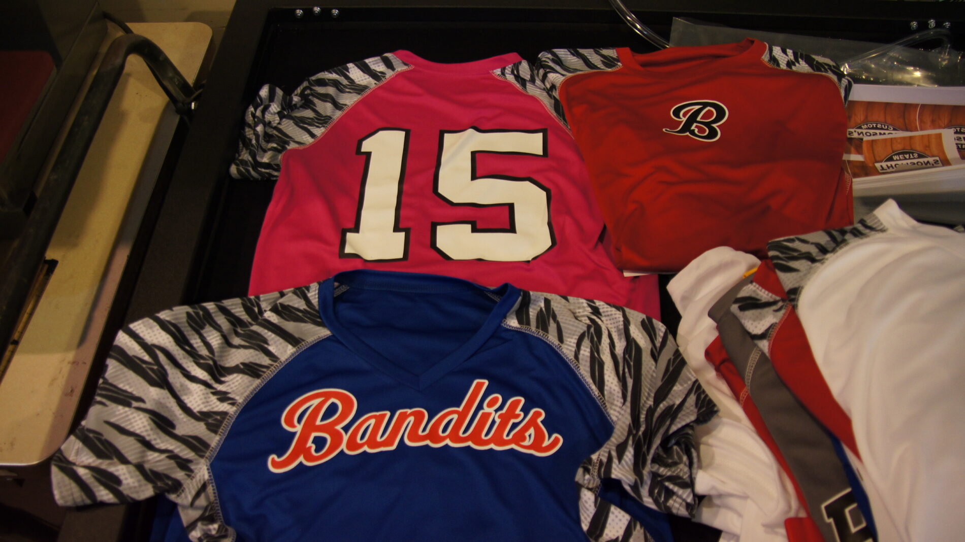 More heat transfer work for High Five Sportswear's photo shoot.