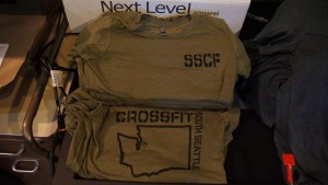 Washington state design screen printed on Next Level t-shirts.