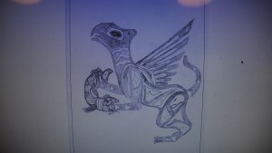 Before image of a screen printing drawings