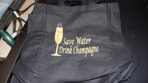 Save Water Drink Champagne tote bag