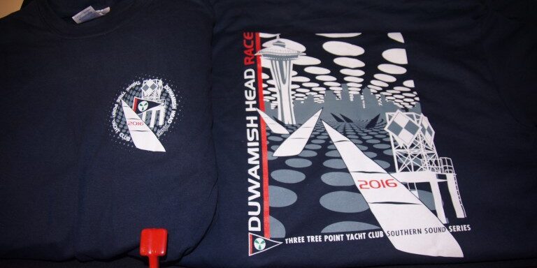 4-color super detailed screen printed t-shirt for Three Point Yacht Club.