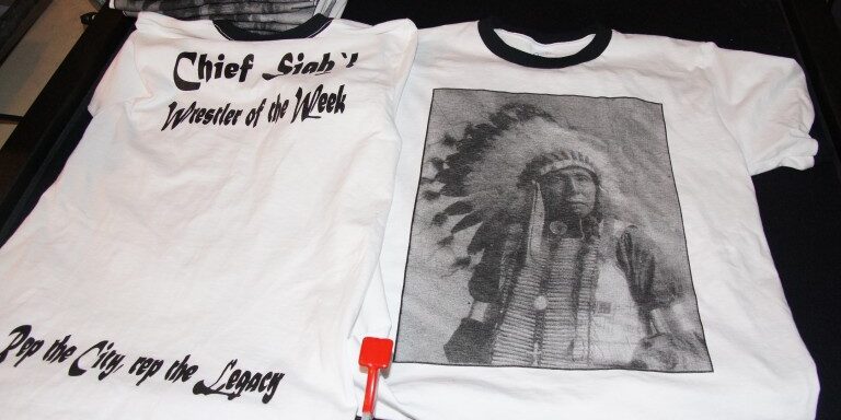 Picture screen printed on a t-shirt.