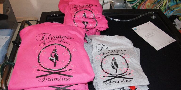 Screen printed t-shirts for Elegance Drillteam