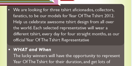 2012 Year of the Tshirt Contest